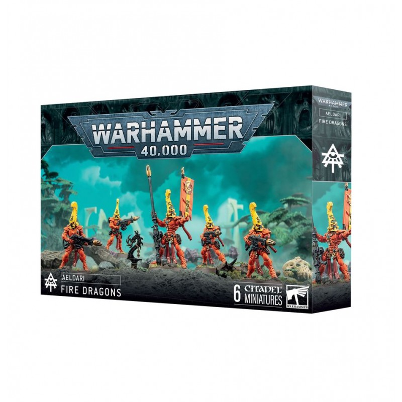 thumbnail interactive-video image 1 of Games Workshop Warhammer 40K: Aeldari Fire Dragons – 6 Miniatures, New Unassembled 1 of 4